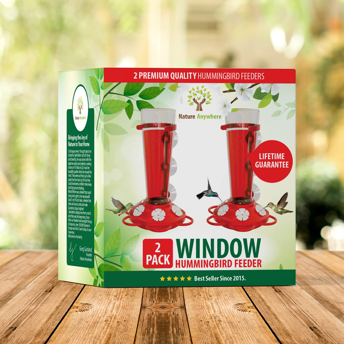 Nature Anywhere front view of window feeder showing clean design and easy visibility benefit