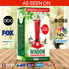 Nature Anywhere feeder in use with hummingbird feeding for close-up viewing benefit