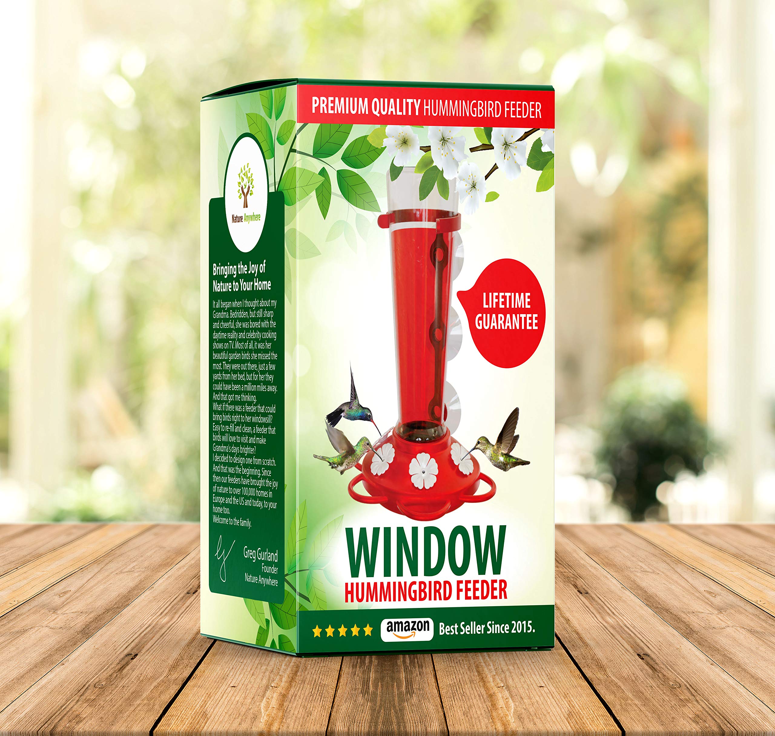 Nature Anywhere feeder held in hand to show size and portability convenience