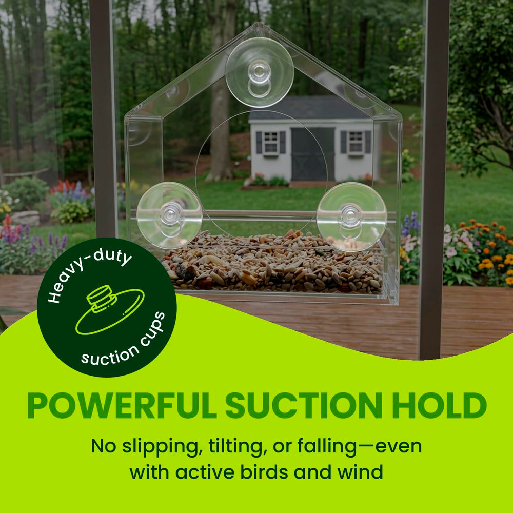 Nature Gear feeder held in hand to show compact size and easy installation