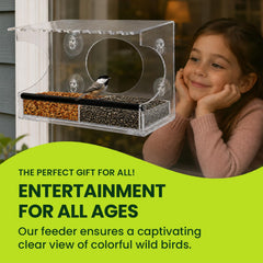 Nature Gear metal perch and seed closeup highlighting sturdy perch for comfortable feeding