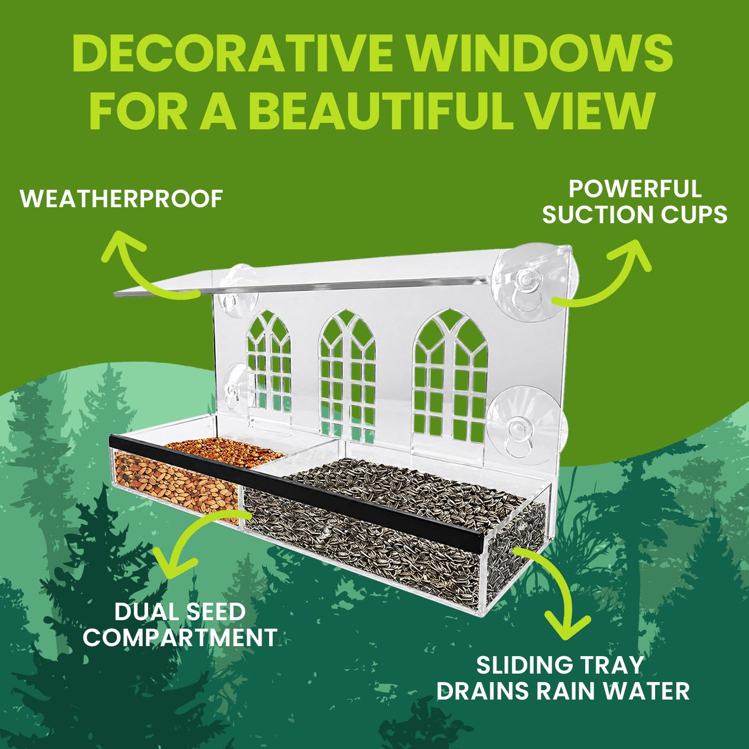 Nature Gear metal perch with small birds feeding showing stable support benefit