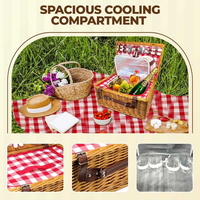 Nature Gear basket next to backpack showing compact size and portability