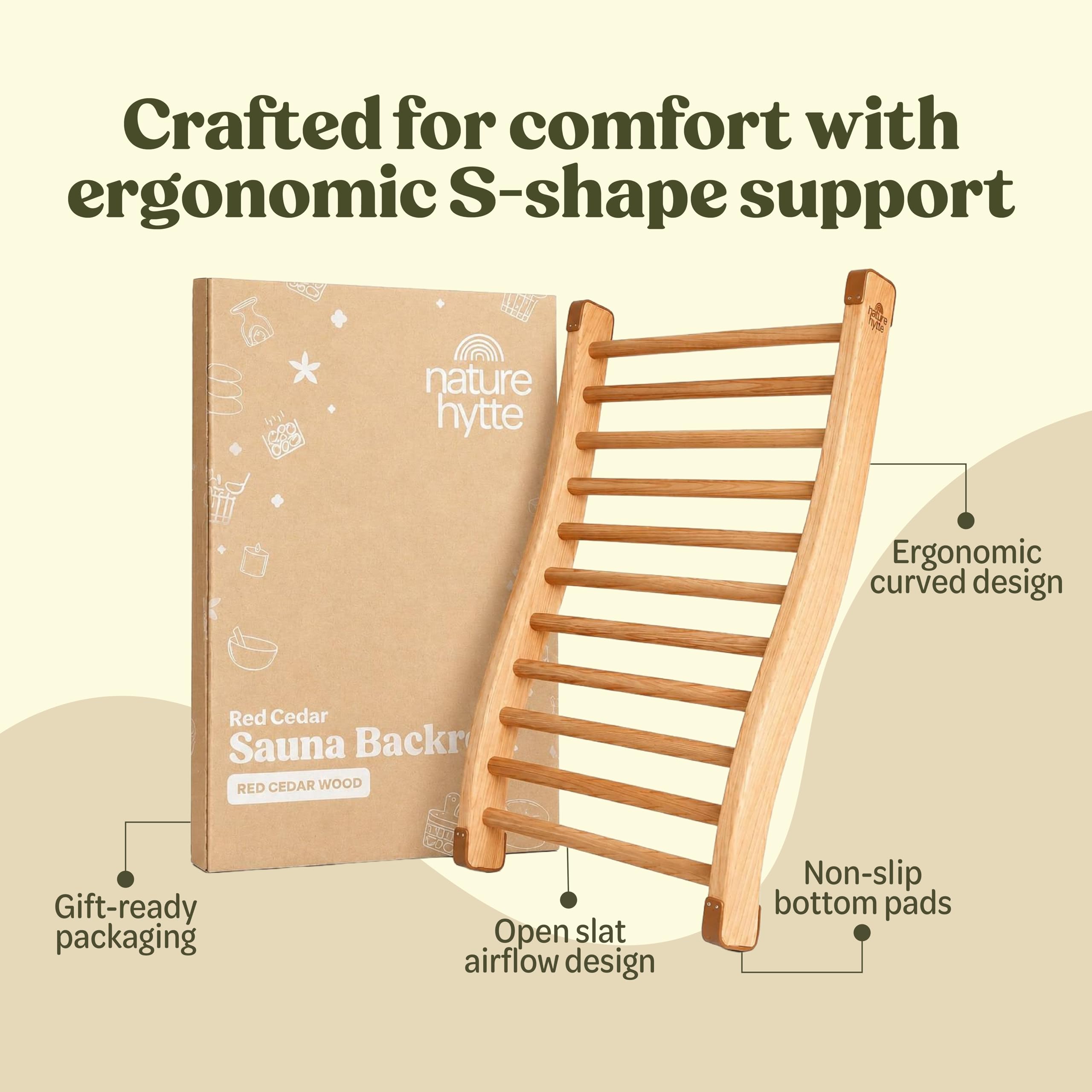 Nature Hytte anti-slip pads under backrest showing stability benefit on bench