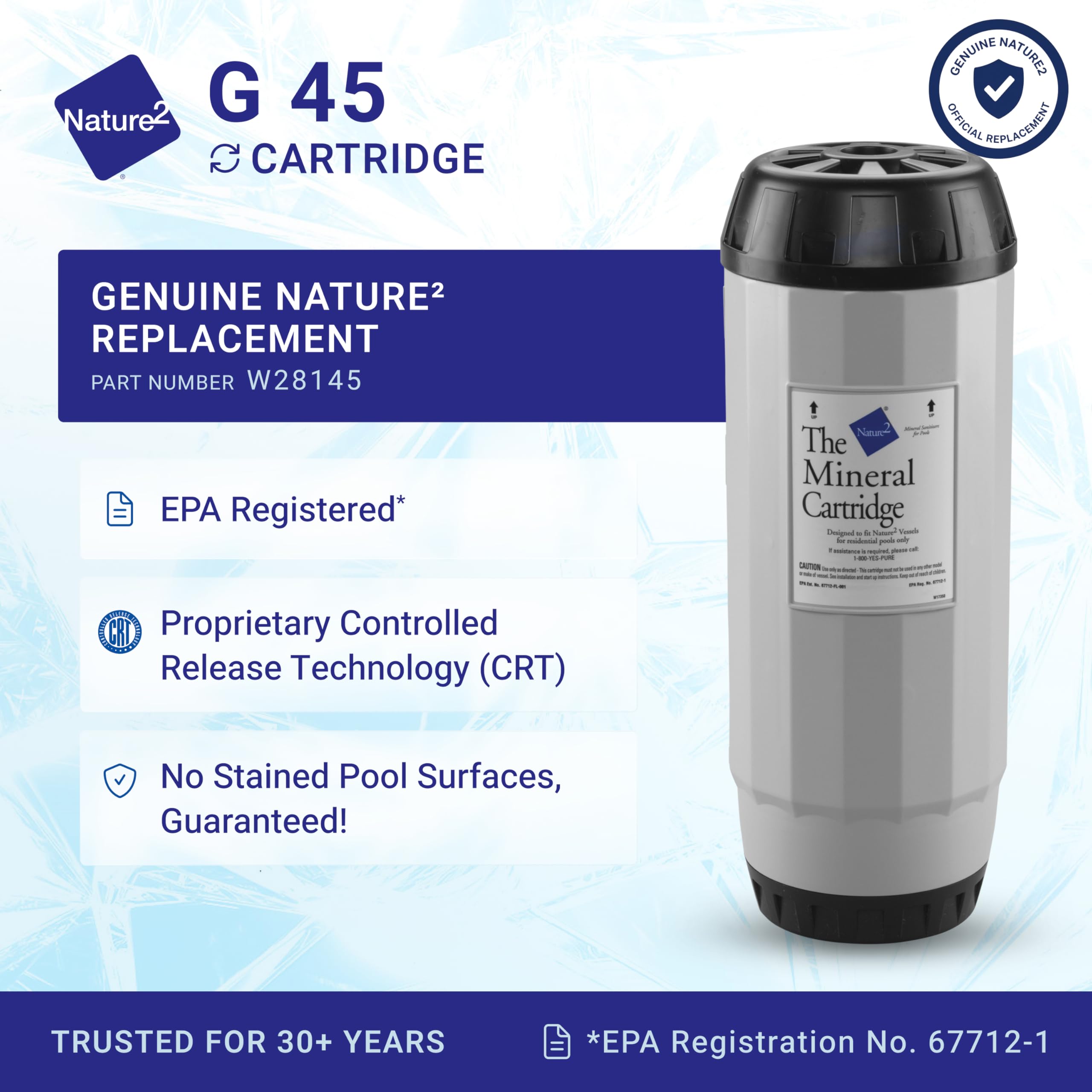 Nature2 G45 close-up of mineral media textures highlighting continuous sanitizing action