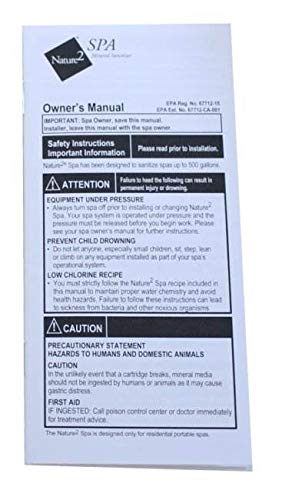 Nature2 cartridge pictured in a hot tub scene highlighting lower chemical use