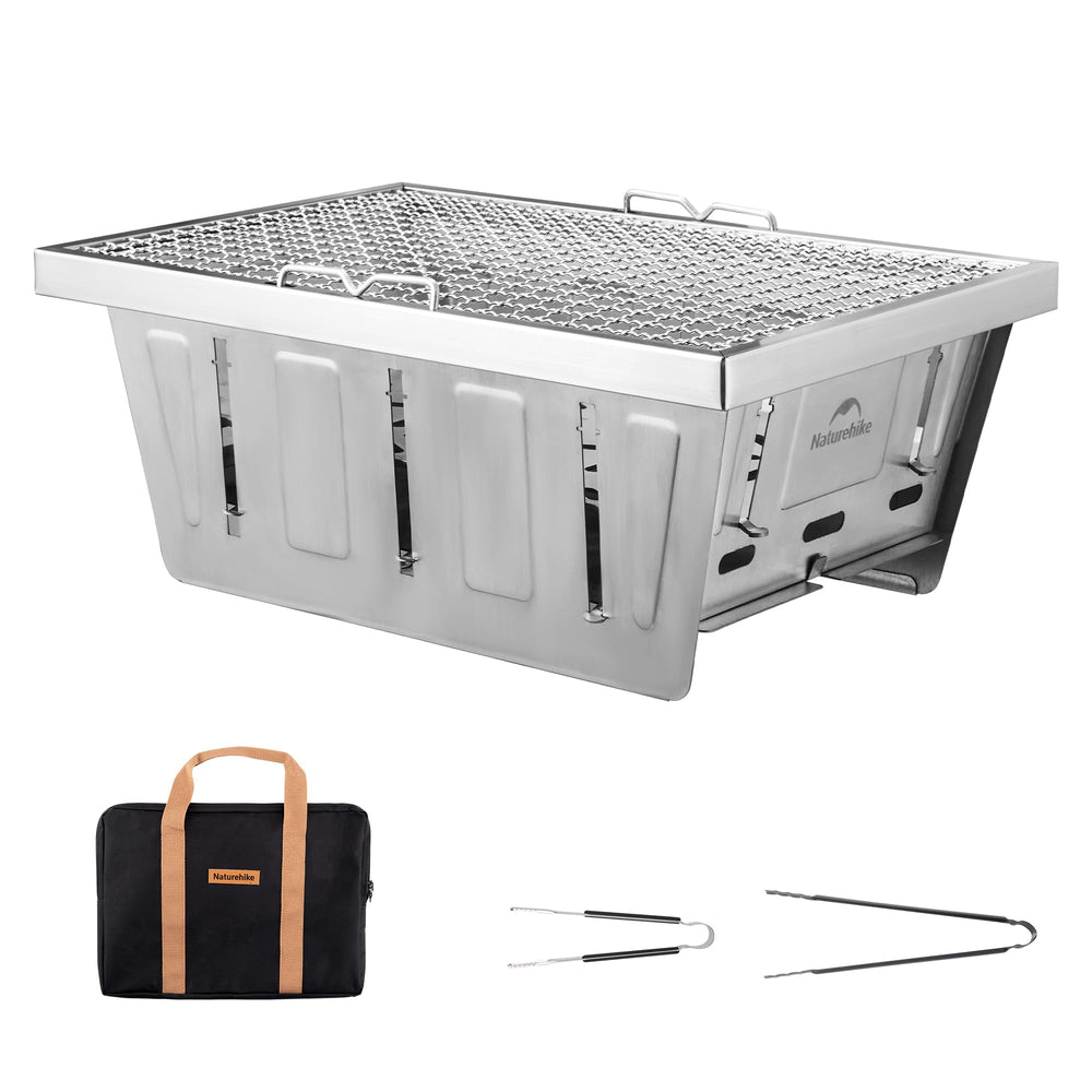 Naturehike grill on IGT table showing compact cooking surface and convenience