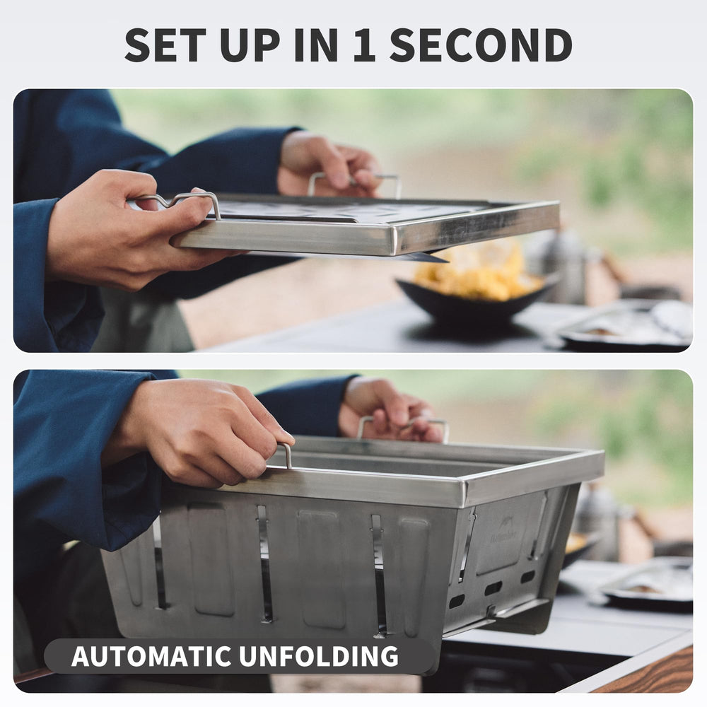 Close-up of Naturehike stainless steel grate highlighting food-grade durability