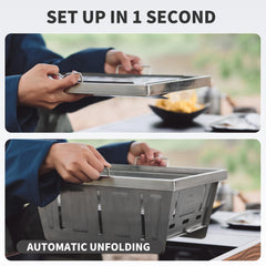 Close-up of Naturehike stainless steel grate highlighting food-grade durability