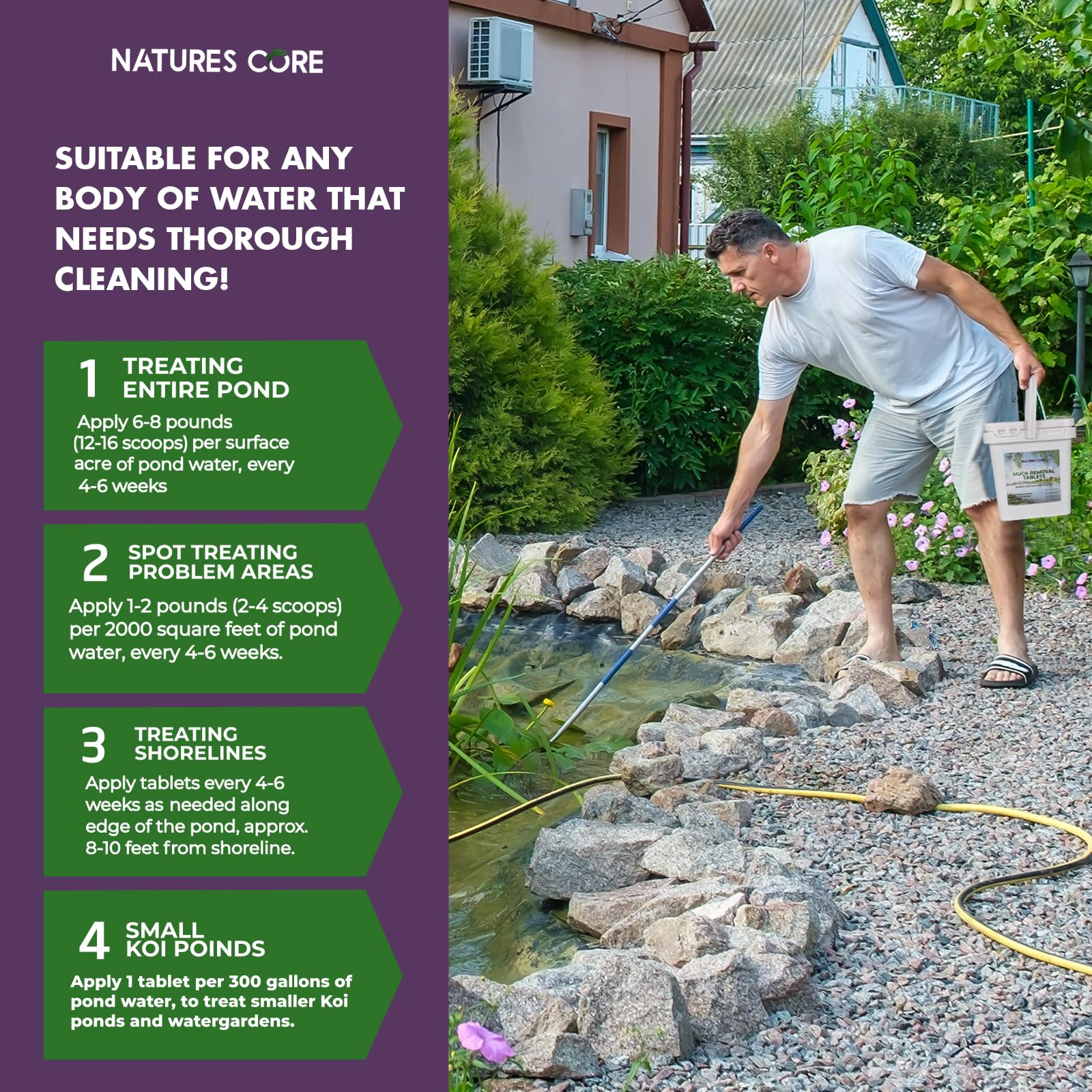 Nature's Core application along shoreline demonstrating even distribution benefit