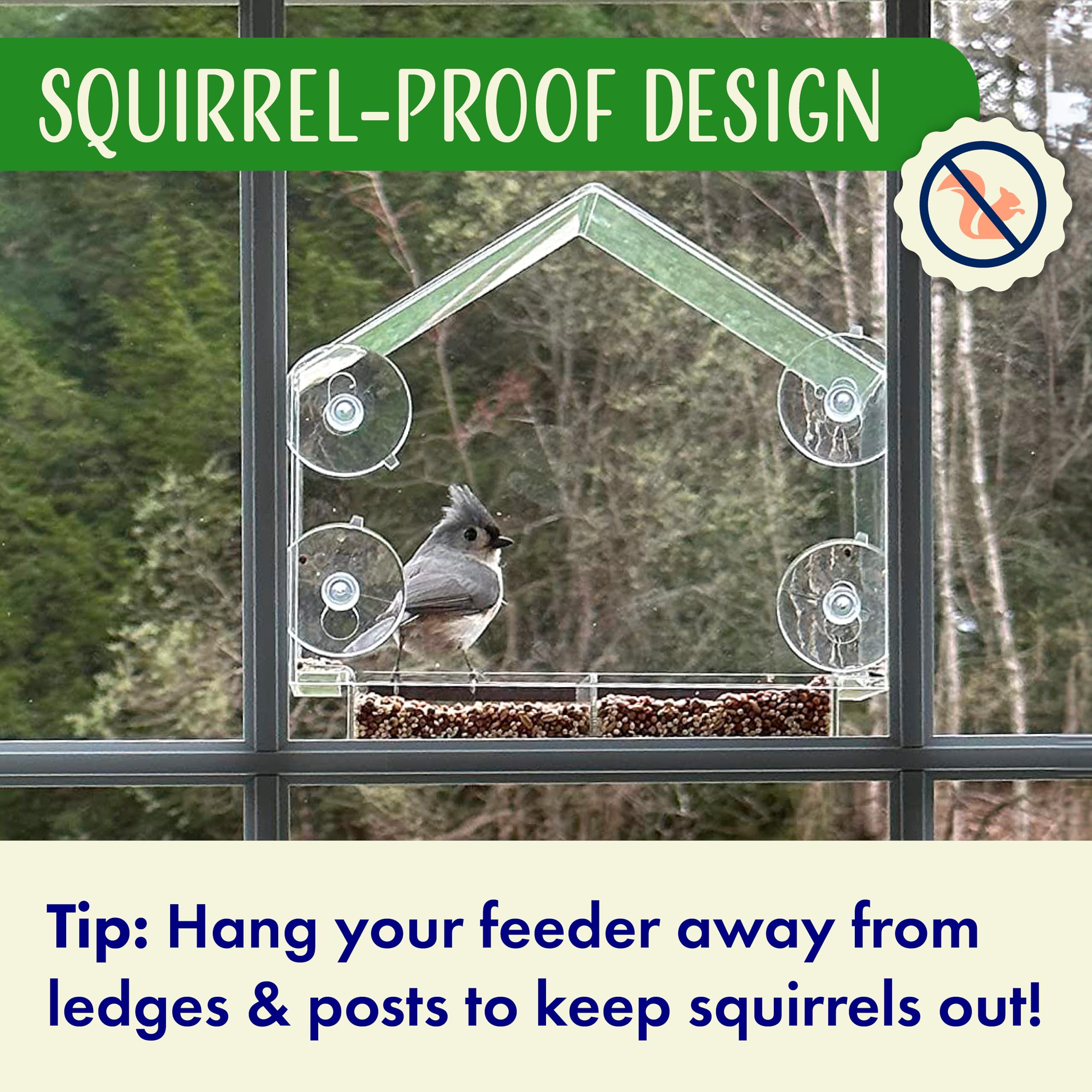 Nature's Hangout slide-out tray open for easy refill and cleaning benefit