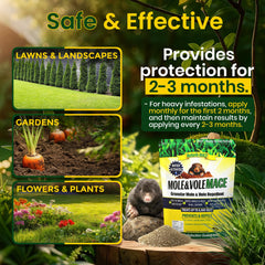 Nature's MACE granules being applied on lawn for broad protection