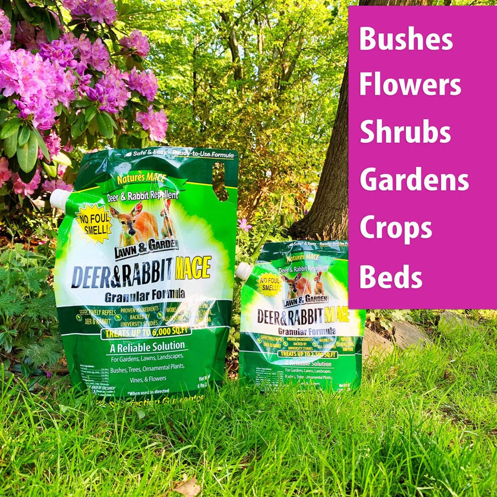 Nature's MACE applied around flowerbed creating a visible barrier