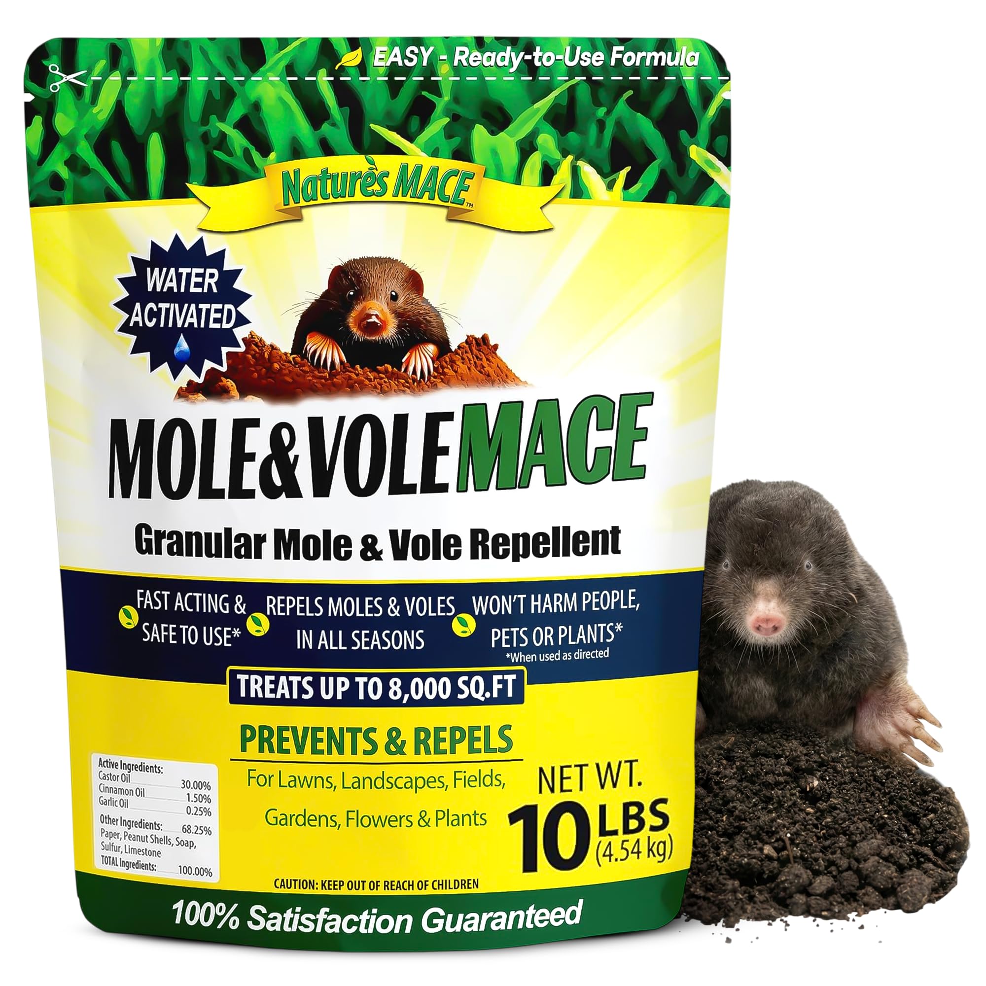 Nature's MACE front of bag showing product name and coverage benefit