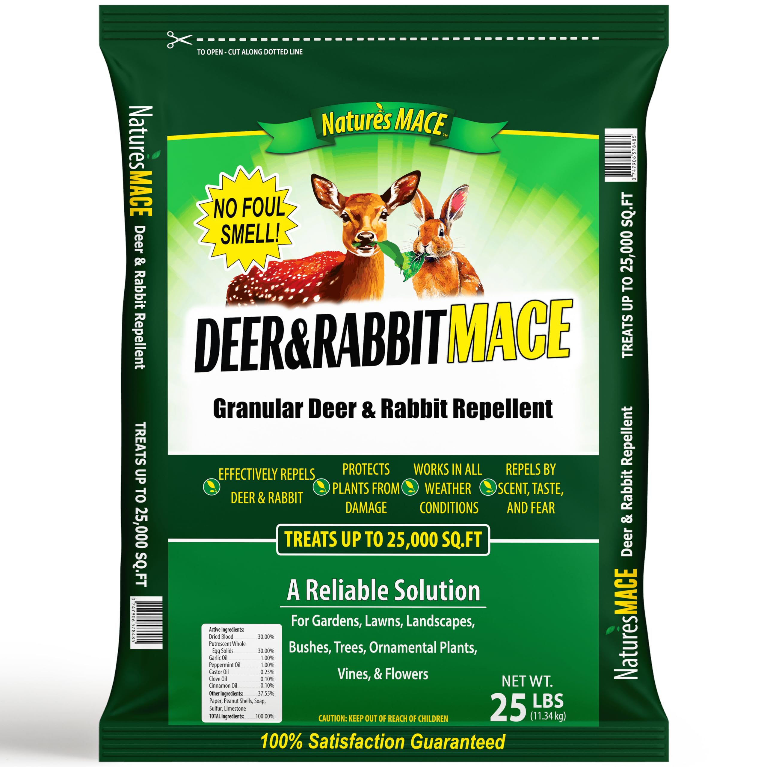 Nature's MACE front packaging 25 lb bag showing product branding and use