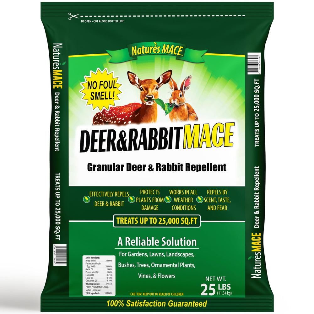Nature's MACE front packaging 25 lb bag showing product branding and use