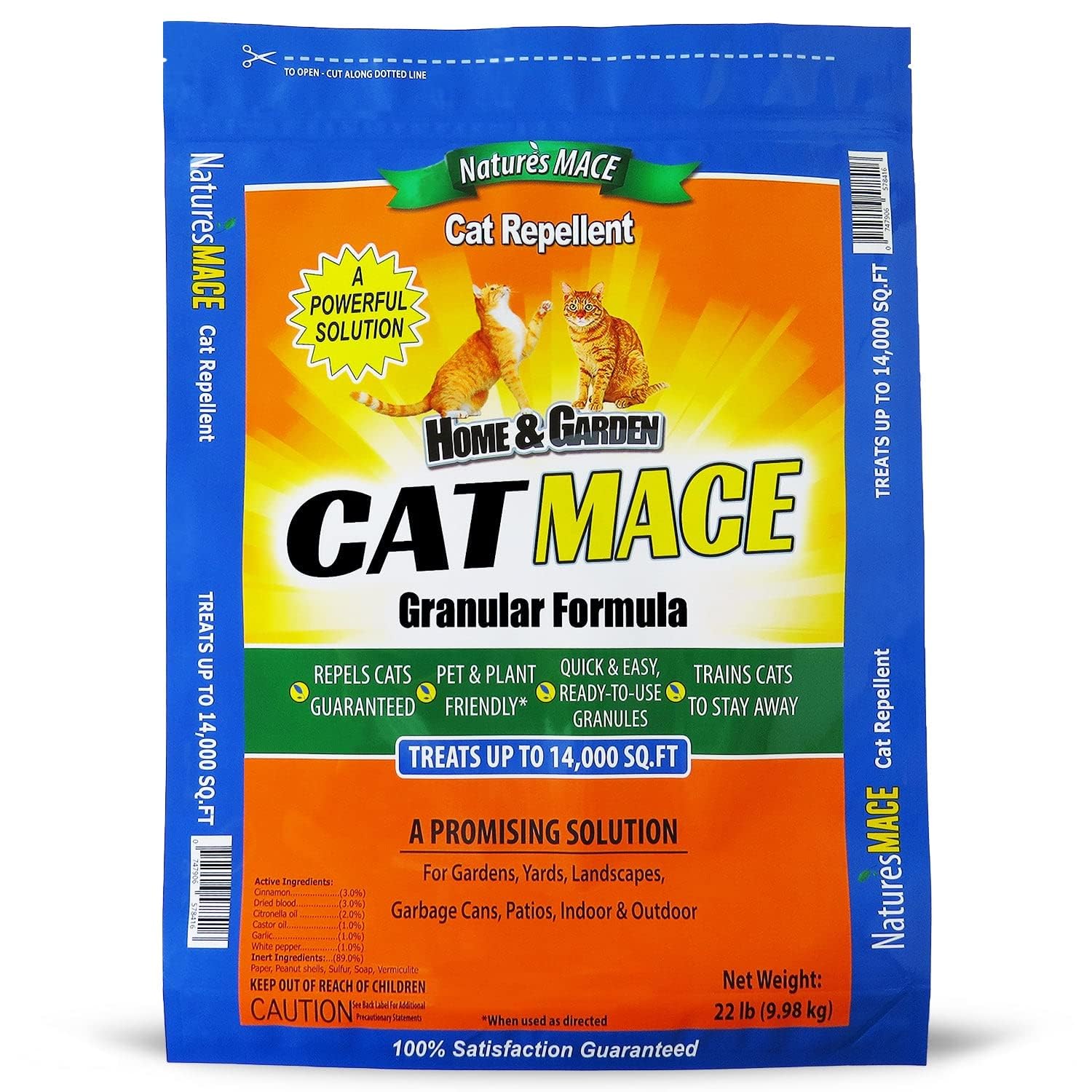 Nature's MACE front packaging showing large 22 lb container and coverage benefit