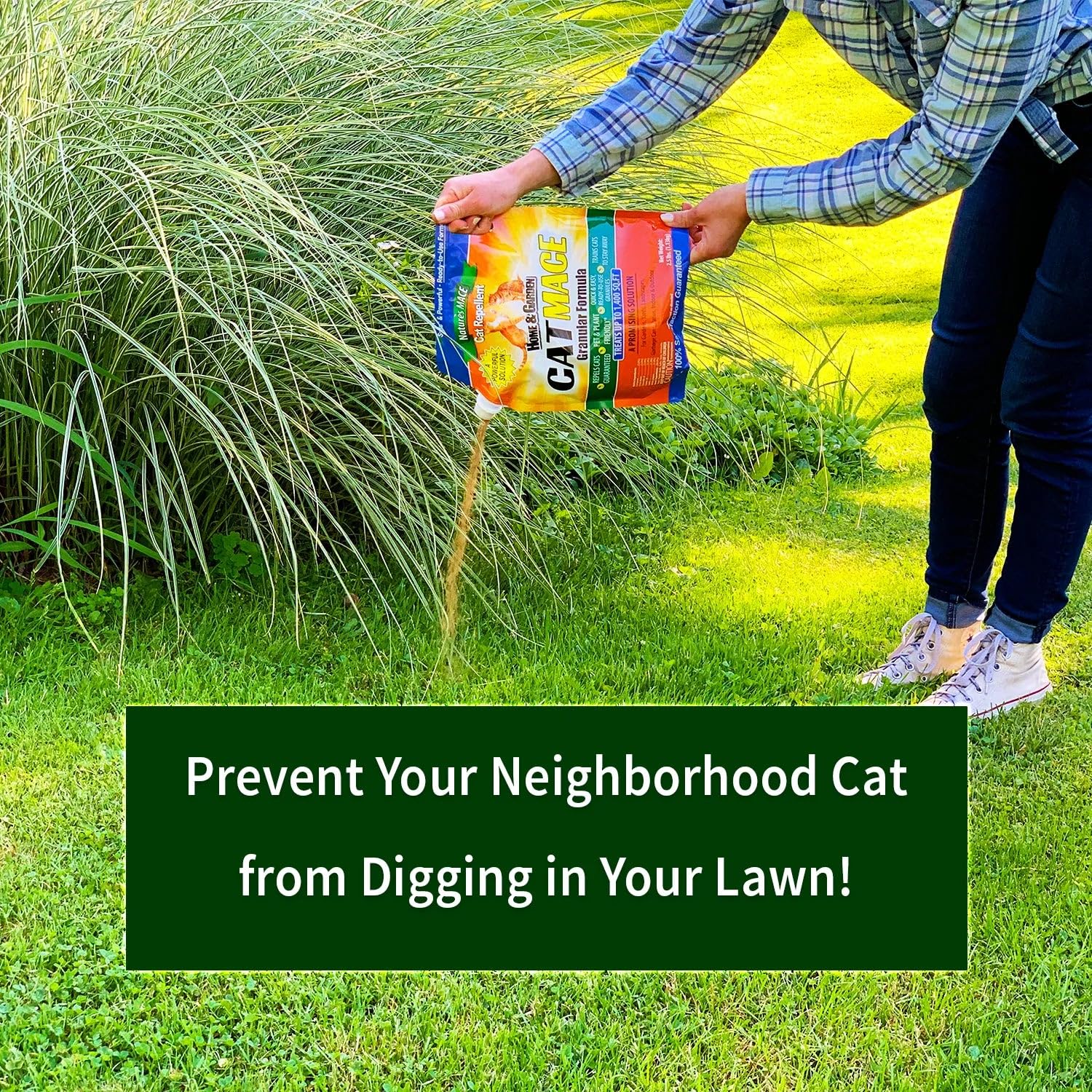 Nature's MACE across a garden showing broad coverage to protect lawns and beds