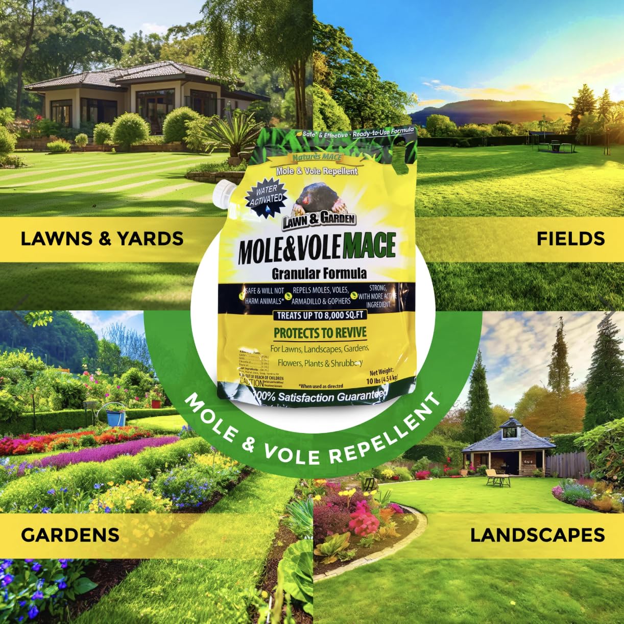 Nature's MACE granules applied with shovel for simple use