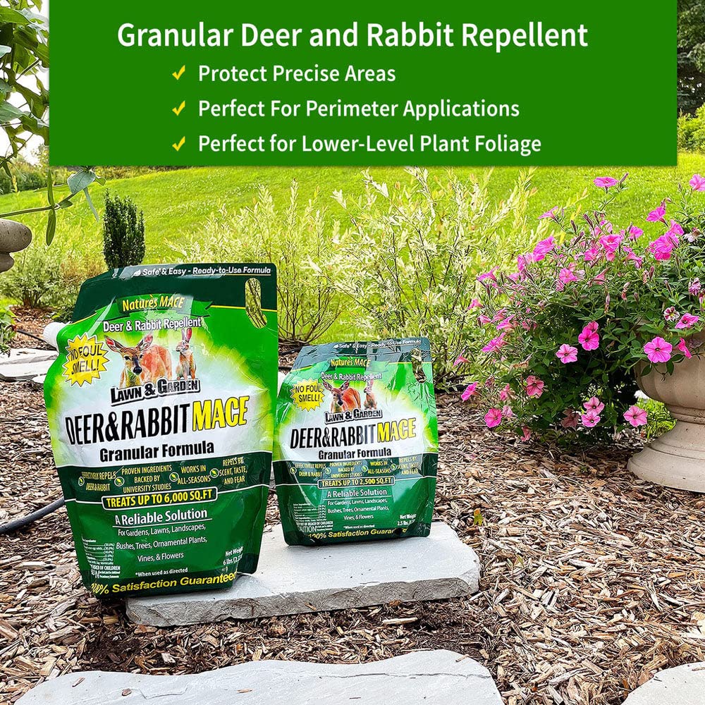 Nature's MACE gardener applying granules delivering easy application benefit