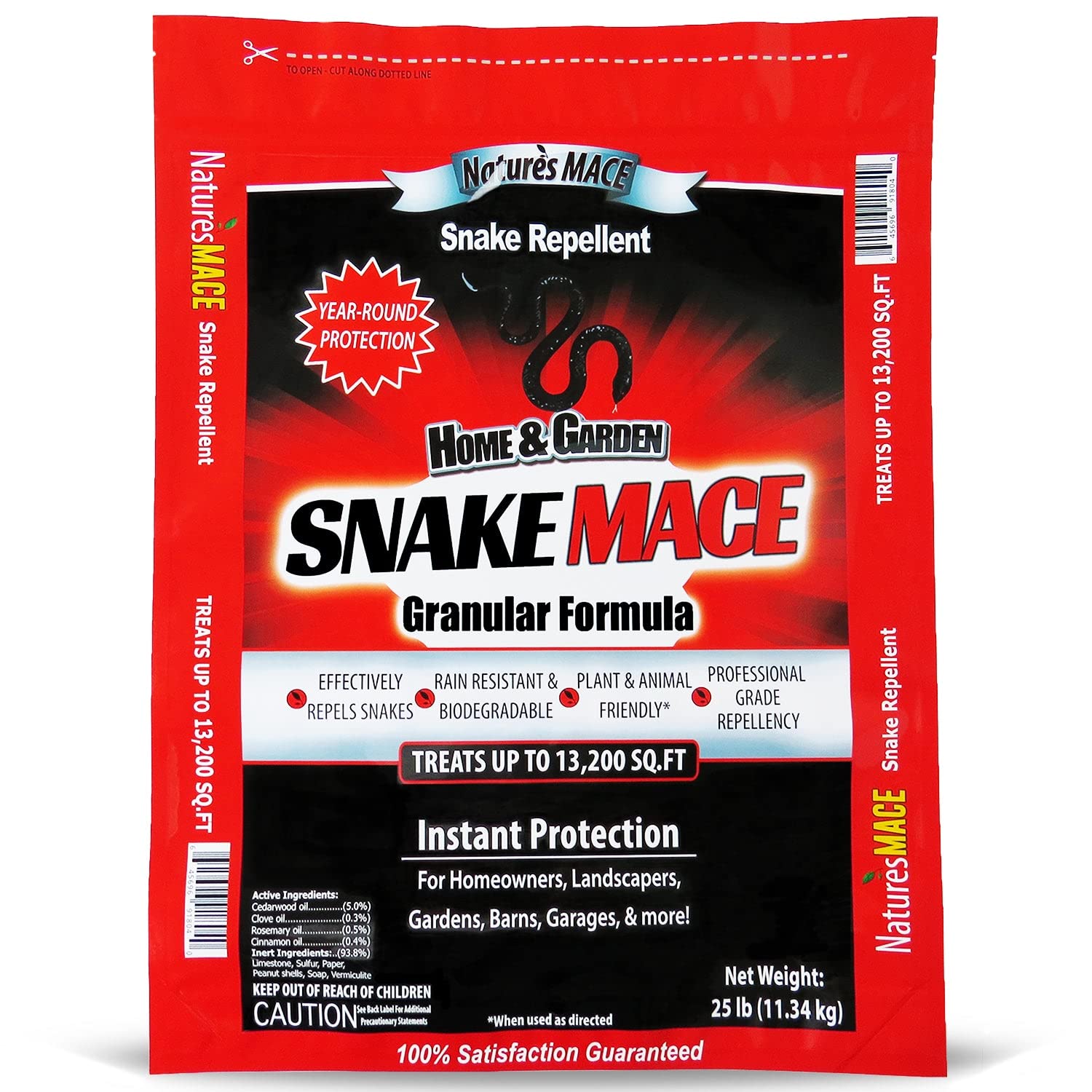 Nature's MACE front packaging showing 25 lb bag and application use benefit
