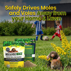 Nature's MACE granules around mole tunnel demonstrating targeted deterrent