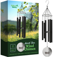 Nature's Melody front view of Aureole Tunes wind chime showcasing elegant silhouette and durable design