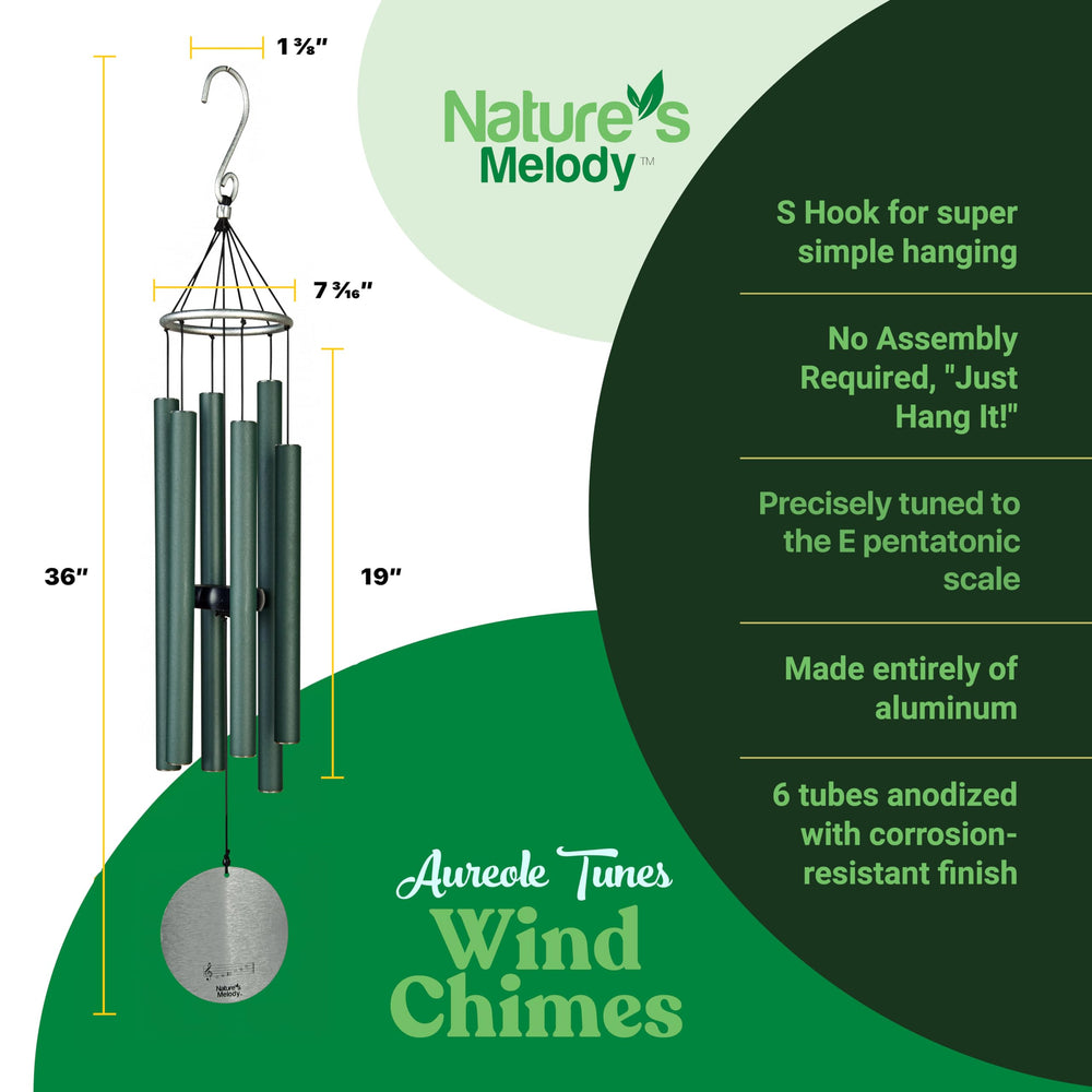 Nature's Melody scale comparison with ruler showing 28 to 56 inch options for choosing correct size