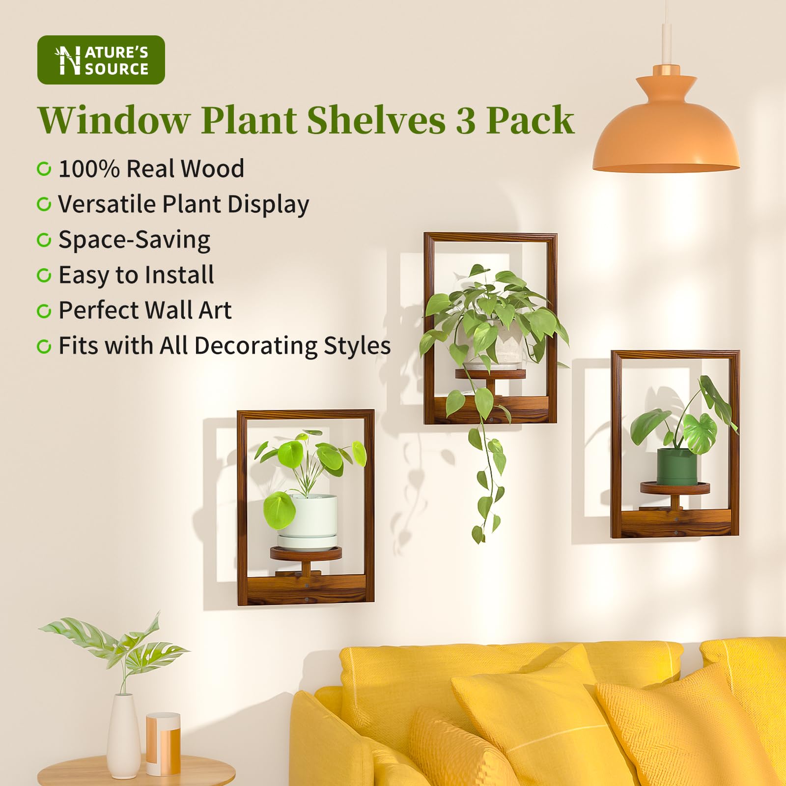 NATURE'S SOURCE installation hardware laid out for easy assembly benefit
