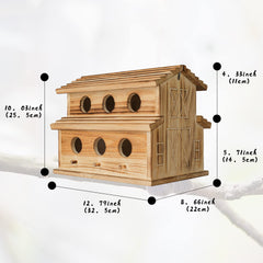 NATUREYLWL hanging in a garden showing natural placement attracts nesting birds