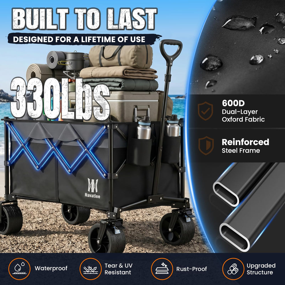 Navatiee folded in car trunk demonstrating compact storage convenience
