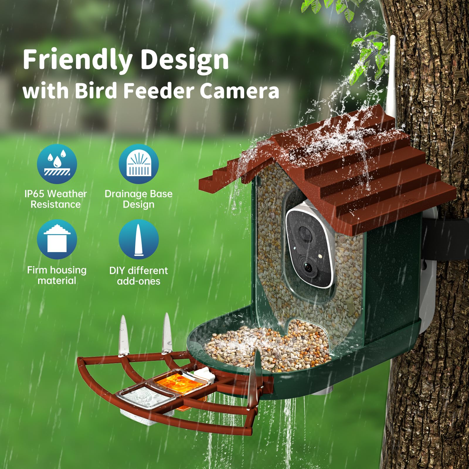 NAVFS feeder next to common objects showing 1.3L capacity and size scale