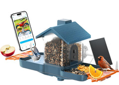 NAVFS front view showing feeder and bath, clear monitoring benefit