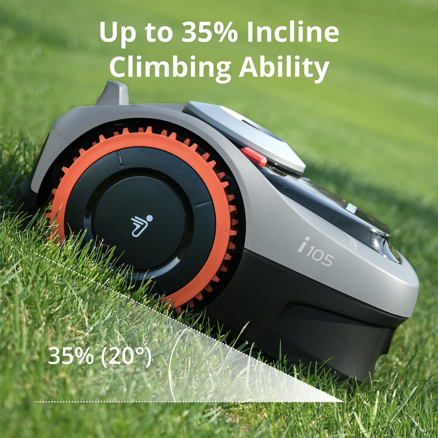 NAVIMOW wheel mounted on mower shaft demonstrating secure fit and reliable performance