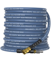 NAVOHEVEN coiled 50ft hose front view showing compact storage benefit