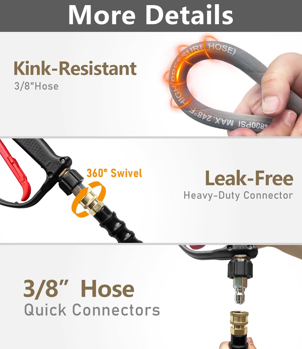 NAVOHEVEN 50ft hose beside a yard tool showing full-length scale advantage