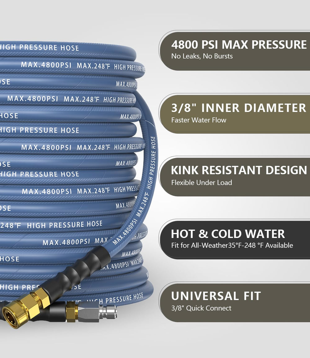 NAVOHEVEN steel braided jacket close-up protecting hose from abrasion