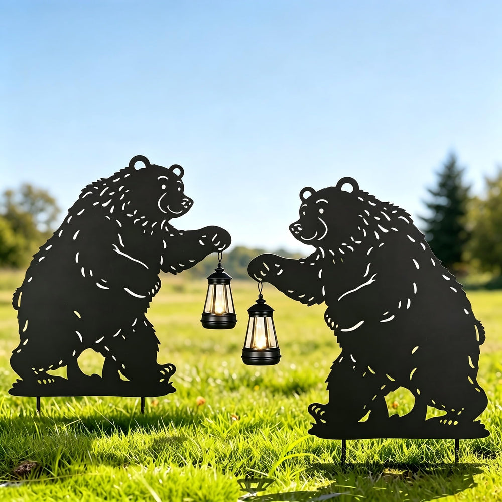 nawaza black bear lantern front view showing charming shape and instant curb appeal