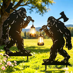 nawaza Bigfoot front view showing lantern design and playful silhouette, enhancing yard charm
