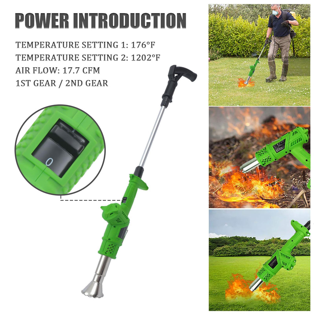 NAWESRVA tool in use heating weeds on a pathway for clean, gas-free yard maintenance