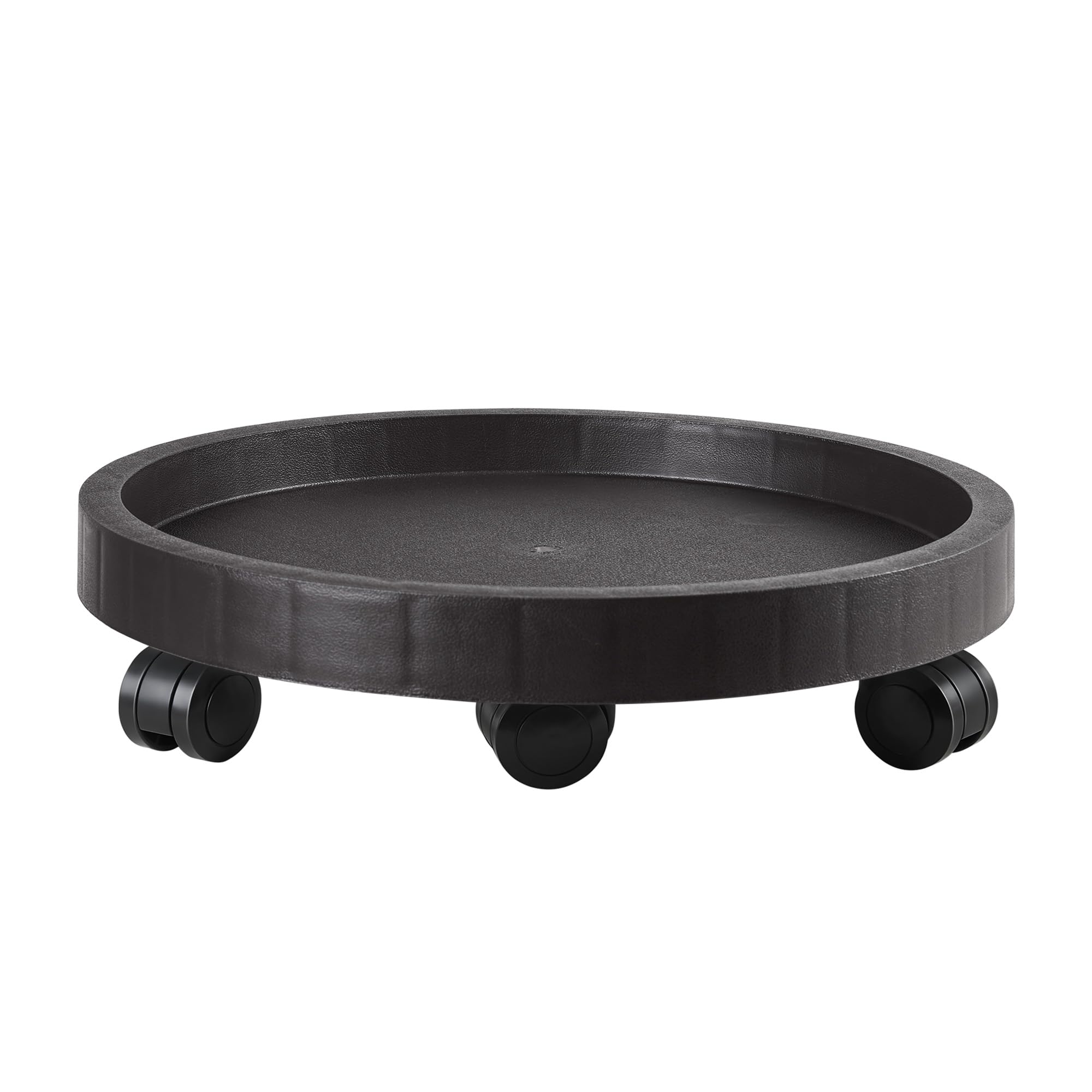 NAZKAEN front view of 17.5-inch wheeled planter caddy showing stable platform and casters