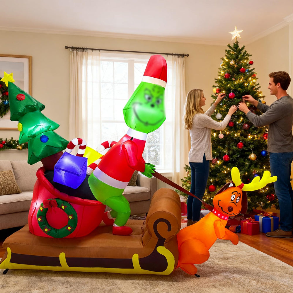 NBDIB inflatable beside a person illustrating 6.5 foot scale for sizing clarity