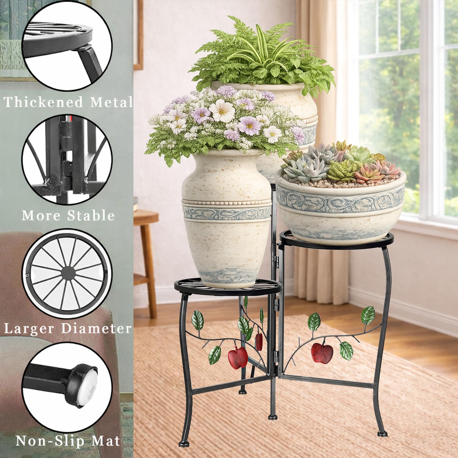 N.B.Y. top tier pot detail demonstrating secure pot support and neat styling