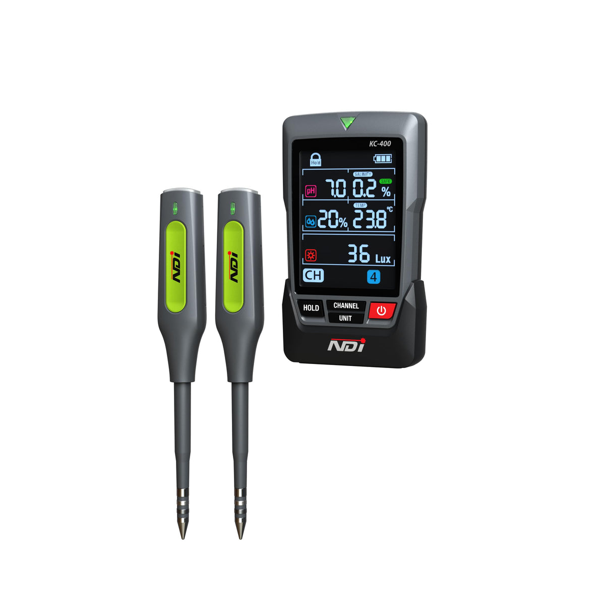 NDI front view showing compact meter and wireless display, easy monitoring benefit