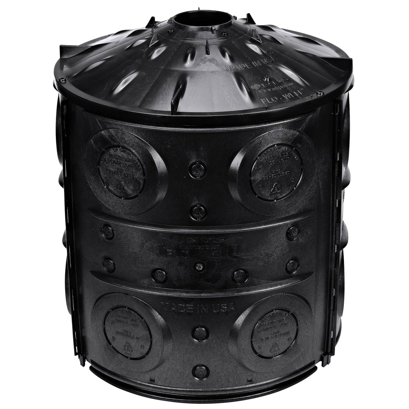 NDS Flo-Well front assembled view showing compact detention and quick install benefit