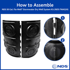 NDS Flo-Well side panel showing knockout pattern for flexible piping benefit
