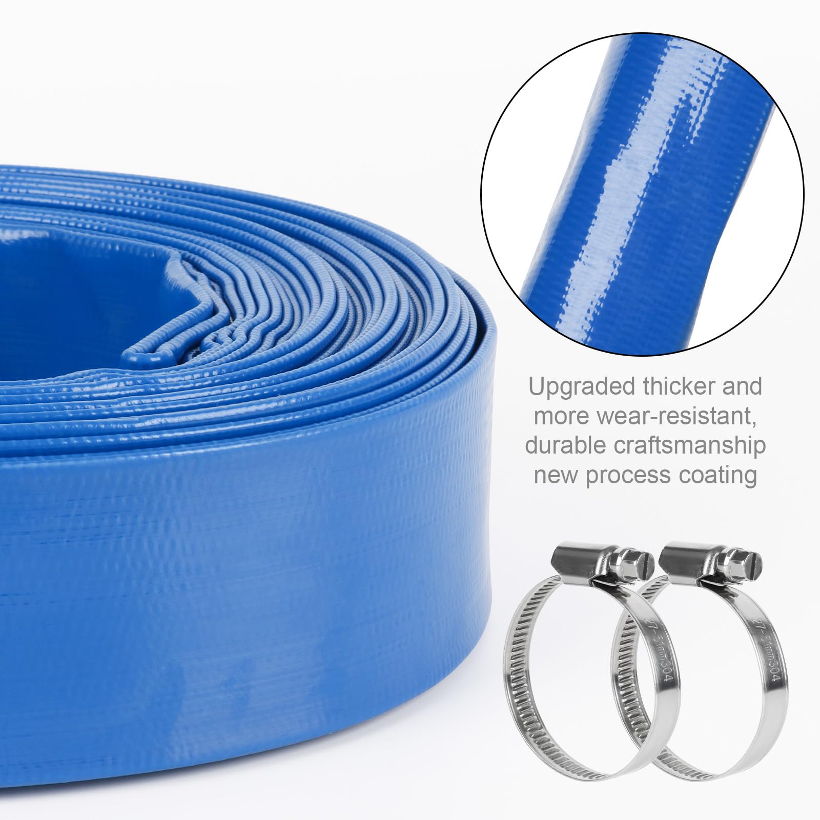 NEAGLORY hose collapsed flat and rolled for compact storage and easy handling