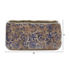 Nearly Natural close-up of ceramic glaze and printed flowers highlighting texture and finish