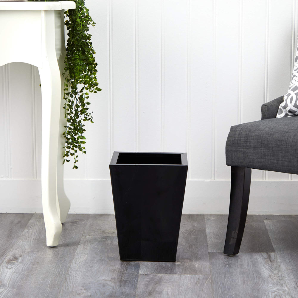Nearly Natural planter staged in living room with plant adding modern greenery benefit
