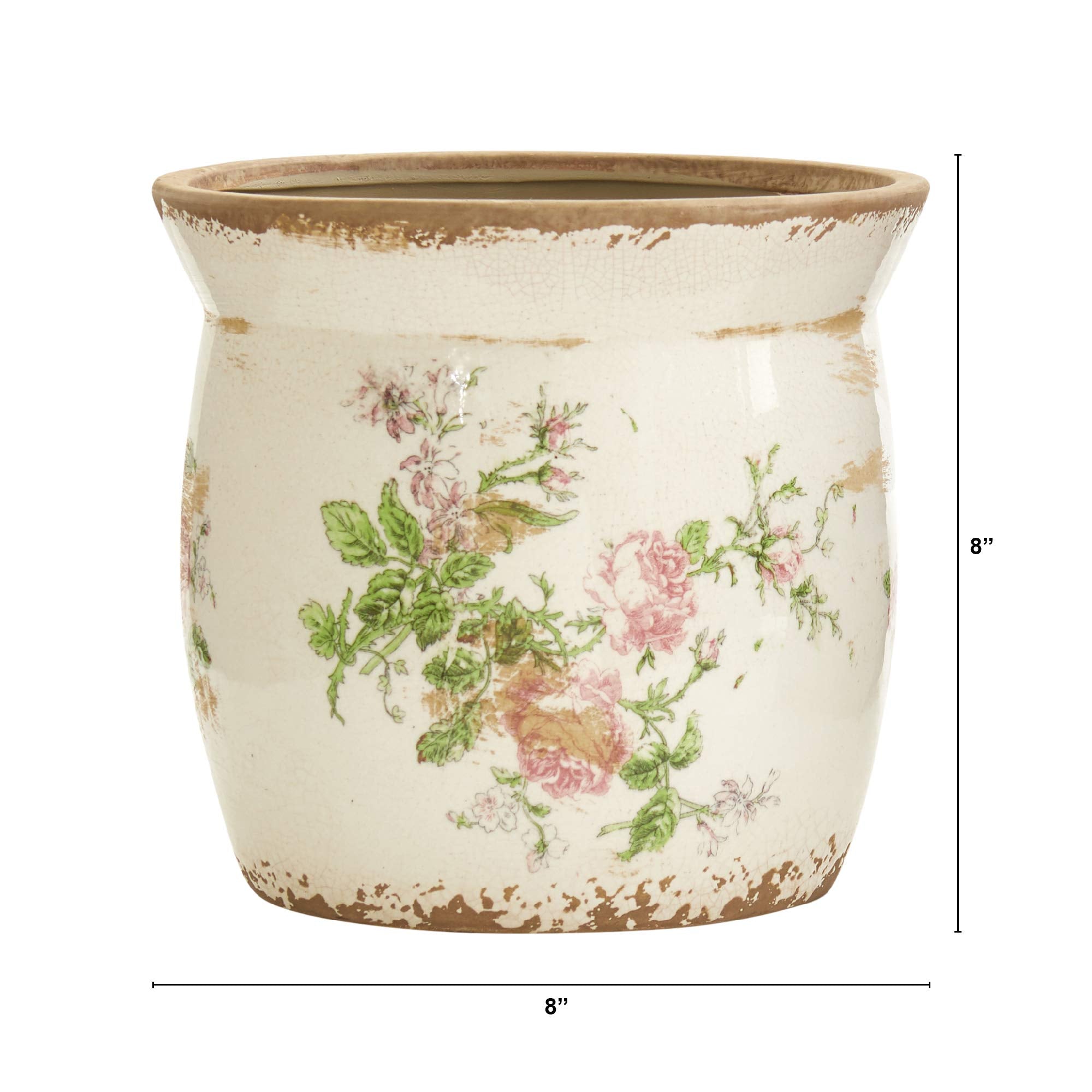 Nearly Natural close-up of ceramic floral print highlighting textured detail